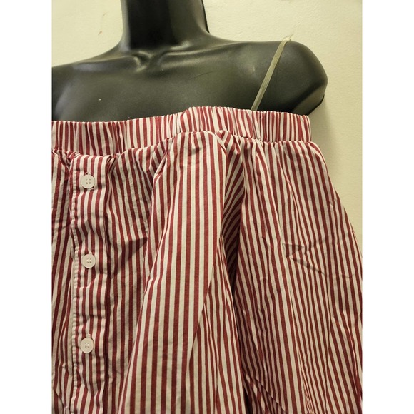 DO+BE red/white stripes off shoulder top M - Picture 3 of 4